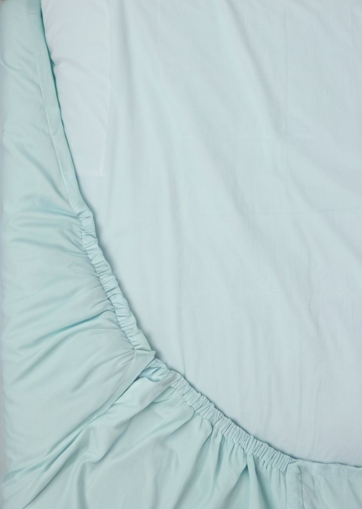 niebieskie prześcieradło z bawełny poliestrowej - obrazek 2