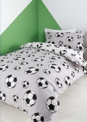 Zestaw dwustronnych poszewek na kołdrą z polaru piłkarskiego