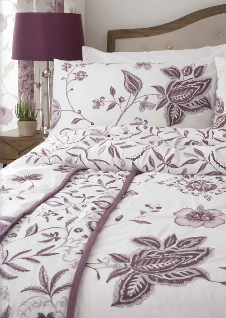 Fioletowy zestaw poszewek na kołdrą Samira - obrazek 2
