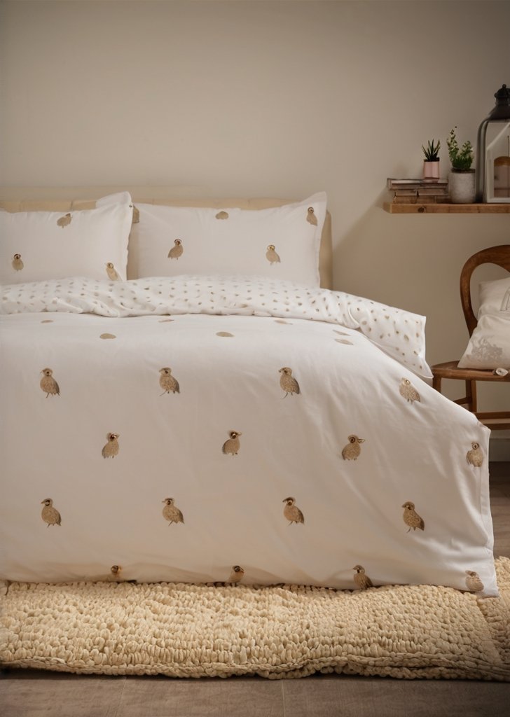 Kremowy zestaw pościeli pikowanej Cockapoo