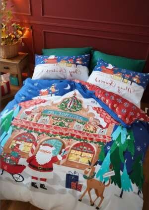Zestaw dwustronnych poszewek na kołdrą Warsztat Świętego Mikołaja