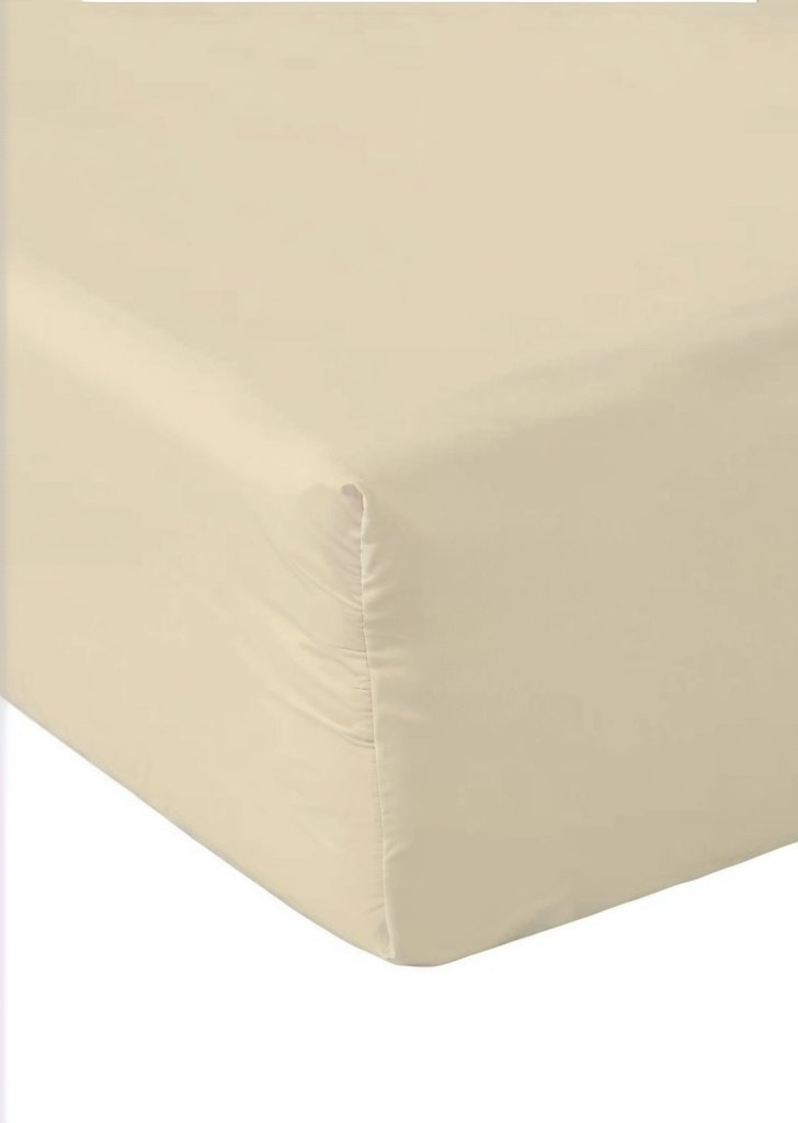 Czesane prześcieradło w kolorze kremowego Easy Iron Percale - obrazek 2