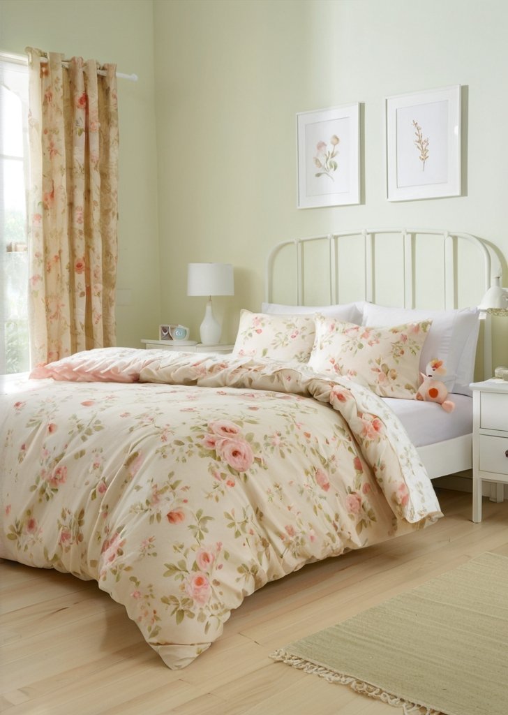 Zestaw dwustronnych, naturalnych poszewek na kołdrą typu flourette