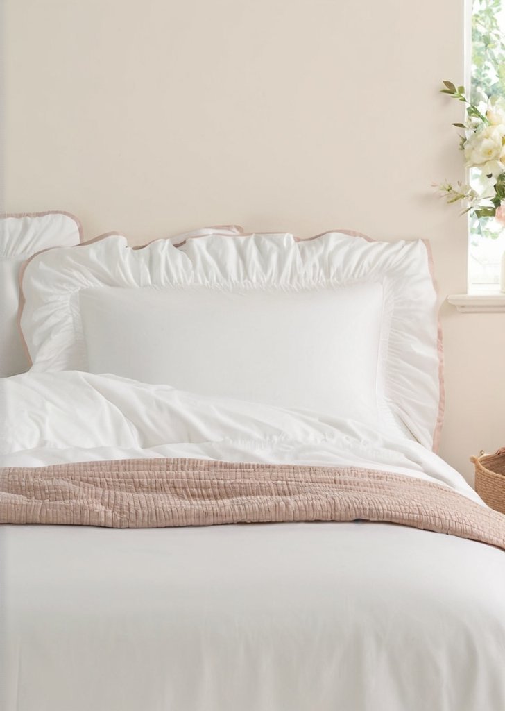 Bluzka z marszczoną bawełnianą poszewką na poduszką - obrazek 2