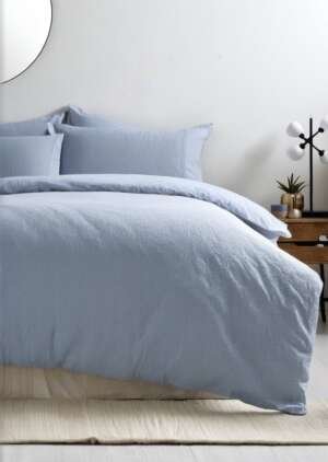 Zestaw pościeli z niebieskiego pluszowego polaru