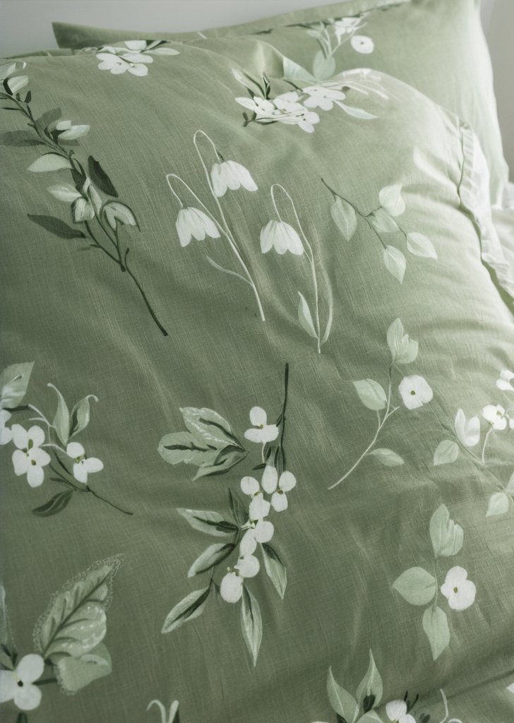 Komplet pościeli w kolorze zielonego eukaliptusa - obrazek 2