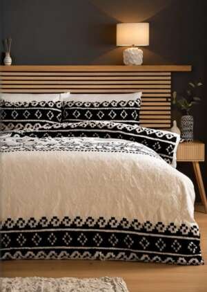 Zestaw pościeli Borg w kolorze czarno-kremowym