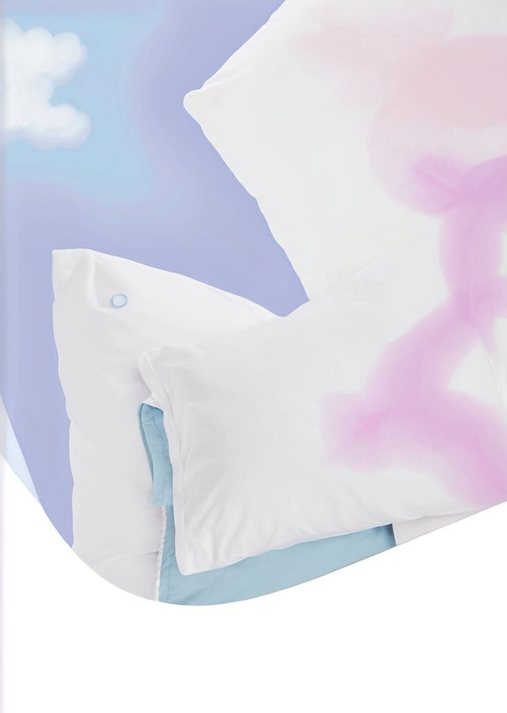 Białe, pastelowe prześcieradło Ombre Stars - obrazek 2