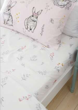 Prześcieradło biała Bunny Tails w drobne kwiaty