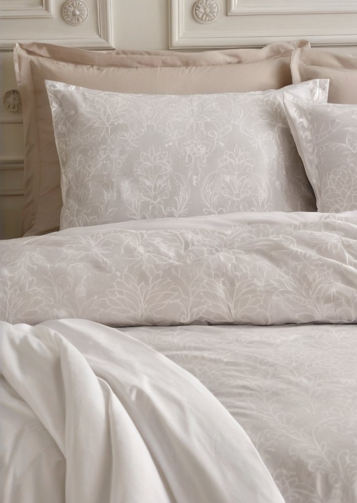 Zestaw poszewek na kołdrą z miąkkiego aksamitu Bridgerton Regal Birds w kolorze naturalnym - obrazek 2