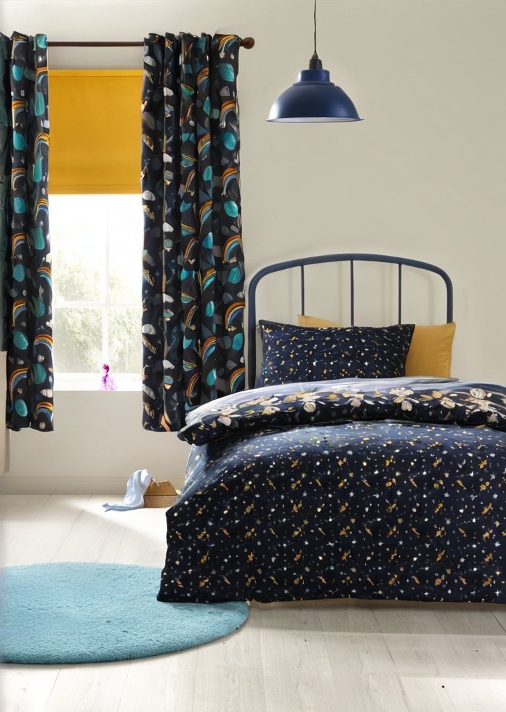 Zestaw dwustronnych poszewek na kołdrą Rainbow Rockets w kolorze czarnym - obrazek 2