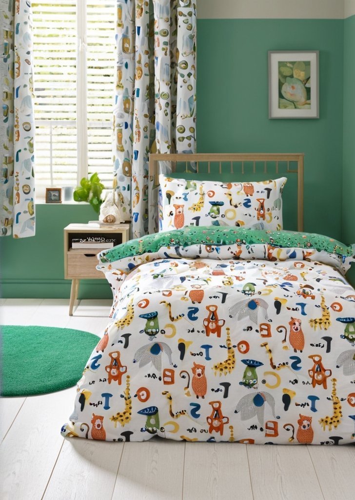 Zestaw dwustronnych poszewek na kołdrą Animal Magic w kolorze naturalnym