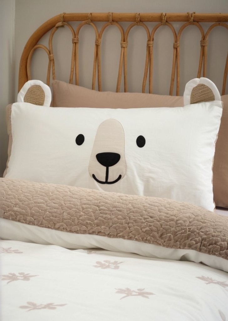 Zestaw poszewek na kołdrą Cosy Bear w kolorze naturalnym - obrazek 2