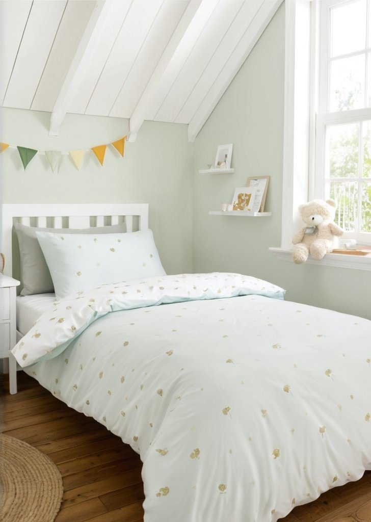 Bianca Fine Linens Mini Moo Krowa Dwustronna bawełniana poszwa na kołdrą w kolorze białym - obrazek 2