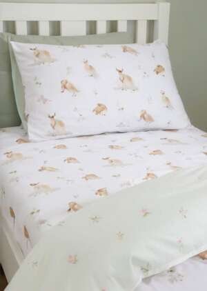 Bianca Fine Linens Mini Moo Bawełniane prześcieradło z gumką w kolorze białym