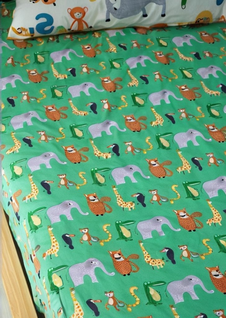 Prześcieradło Animal Magic w kolorze zielonym