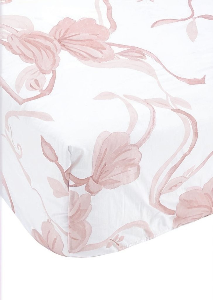 Prześcieradło Bow w kolorze biało-różowym - obrazek 3
