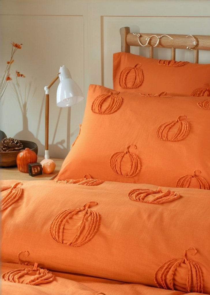 Miąkka w dotyku, pikowana, wielobarwna pościel typu Pumpkin Fields - obrazek 2