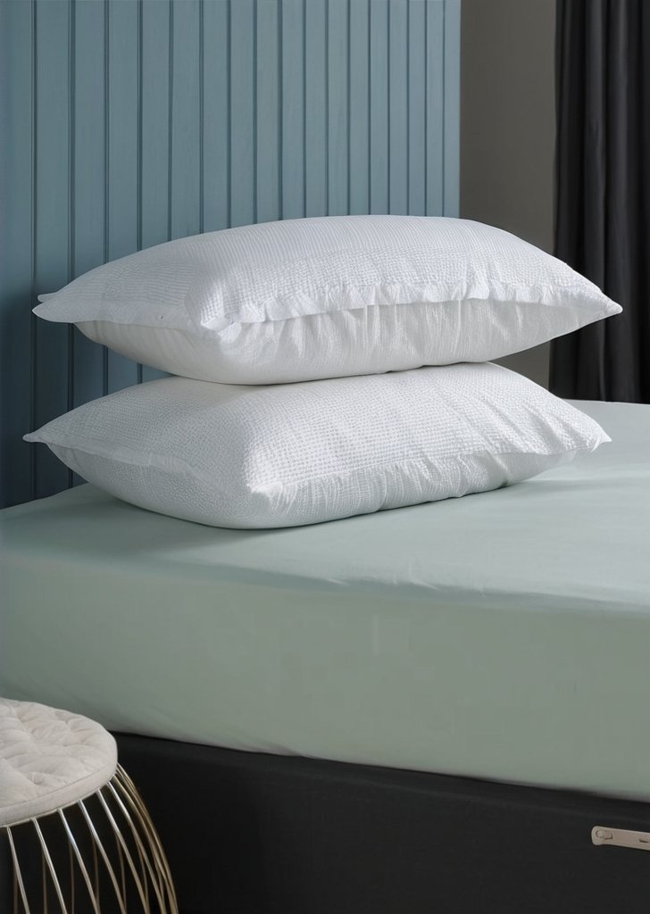 Para luksusowych poduszek waflowych biała